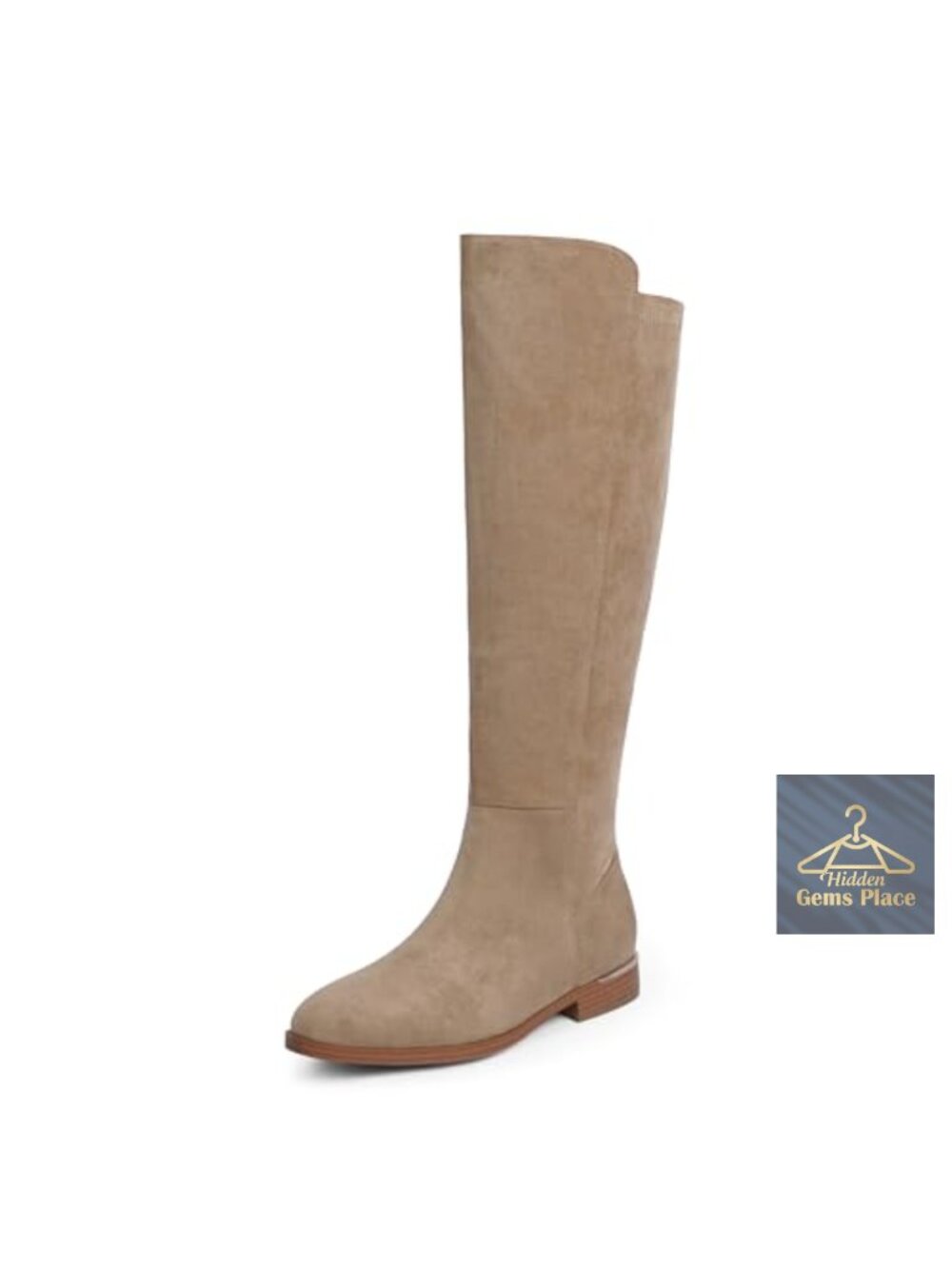 Rounded Toe Stretchy Knee High Boots Side Zipper Faux Suede